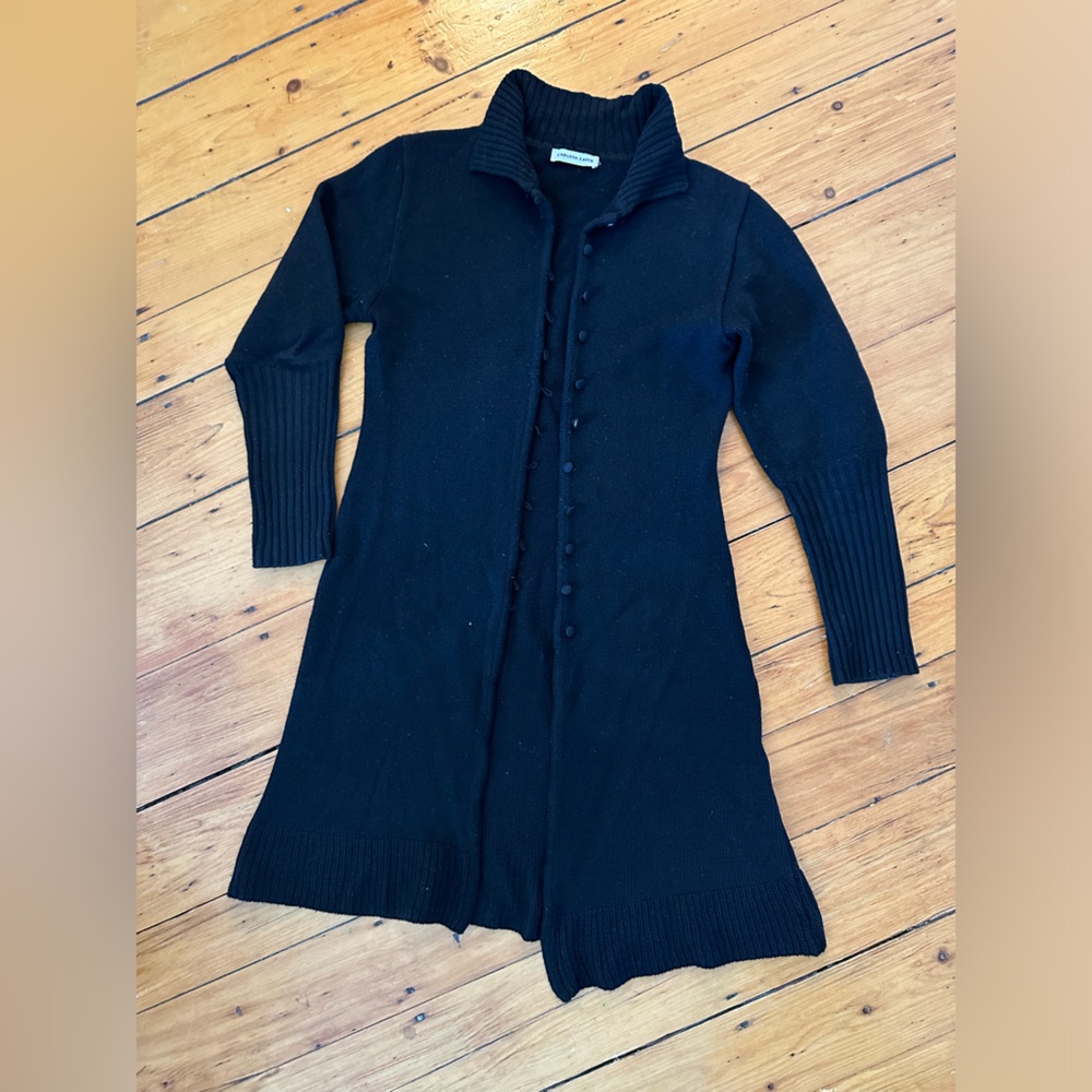 Black Carlotta Cahis wool long sweater size s-m